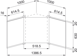KIT 3 BACK PANEL  X CORNER