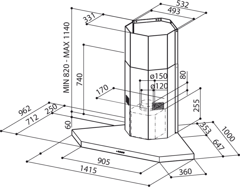 STILO ANGOLO/SP LED EV8 X A100/2