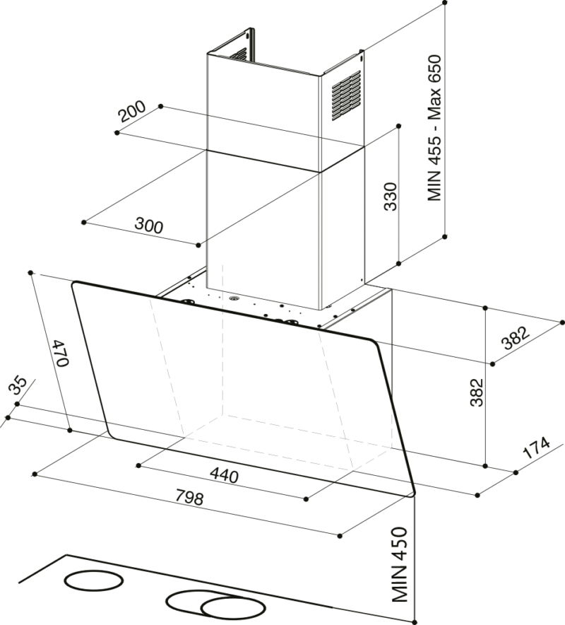 STEELMAX EV8 LED BK/X A55/2